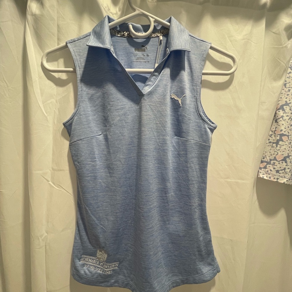 Puma Girl’s Golf Sky Blue sleeveless polo